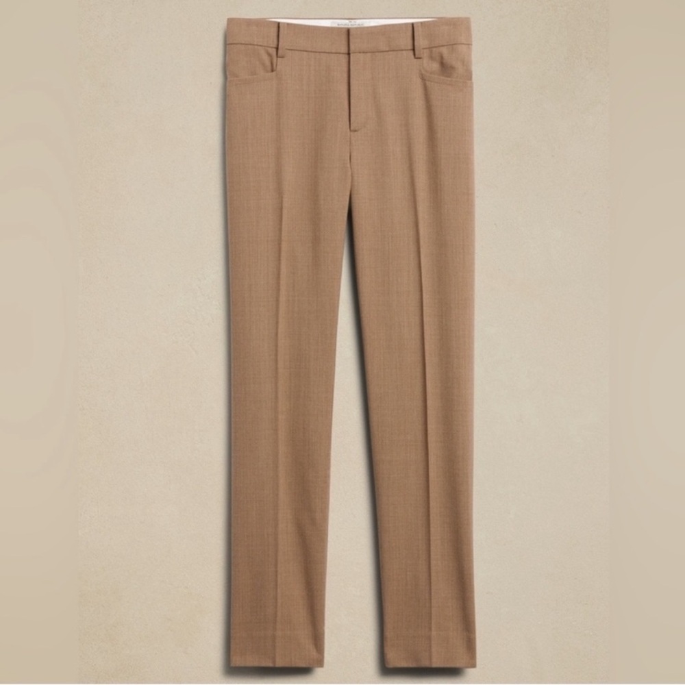 Banana Republic Siena Slim Italian Wool Ankle Pant in Heater Camel Size 6 Petite
